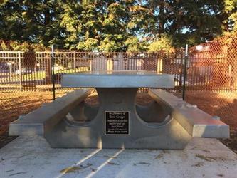 bench outside with special dedication